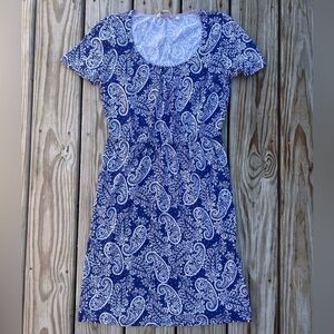 Boden stretch jersey belted dress Size 6 paisley print Boho Casual Missing Belt